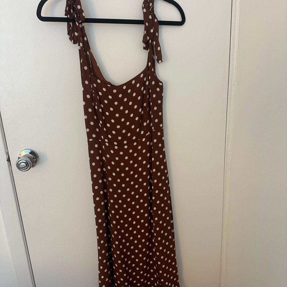 Reformation Twilight Midi Length Dress in Au Lait